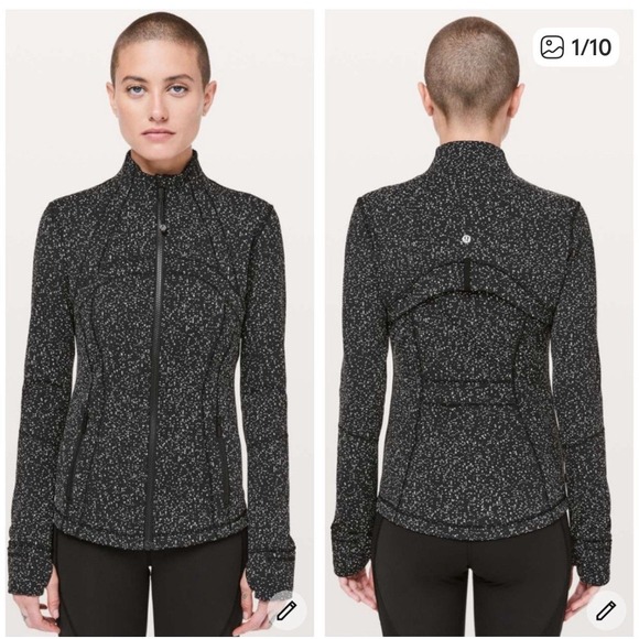 Lululemon Define Jacket Womens Size 8 Magnetized Jacquard Black White Full Zip - Picture 1 of 6